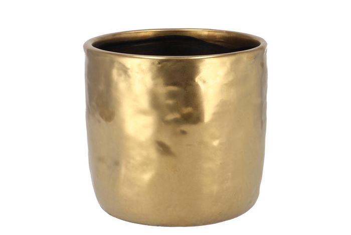 Iron Stone Gold Glazed Pot 16x15cm