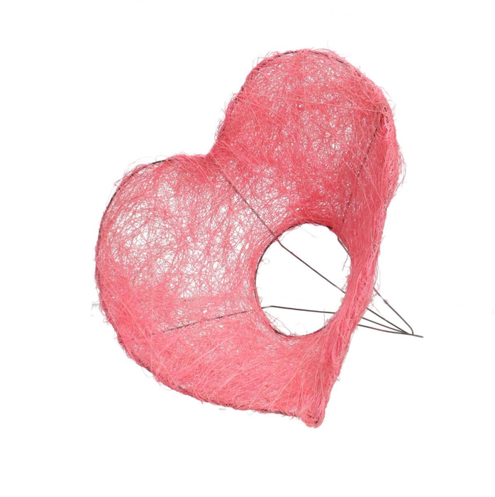 Valentine Bouquetholder heart sisal 25cm