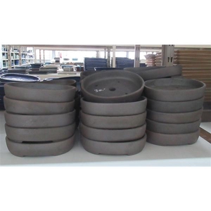 Bonsai pot oval, brown unglazed (18,5x15x4)