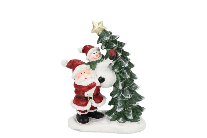 Yule Santa Light Up W Battery 17x9x21cm