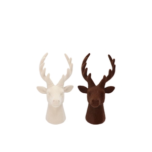 X-mas Flock Brown Sand Deer Ass 7x7x10cm
