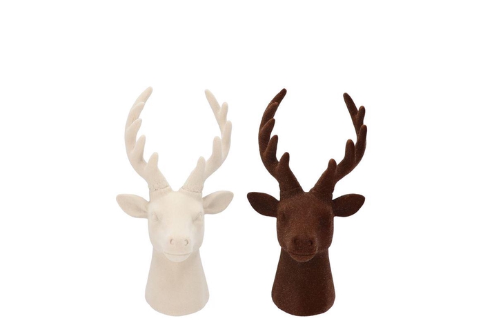 <h4>X-mas Flock Brown Sand Deer Ass 7x7x10cm</h4>