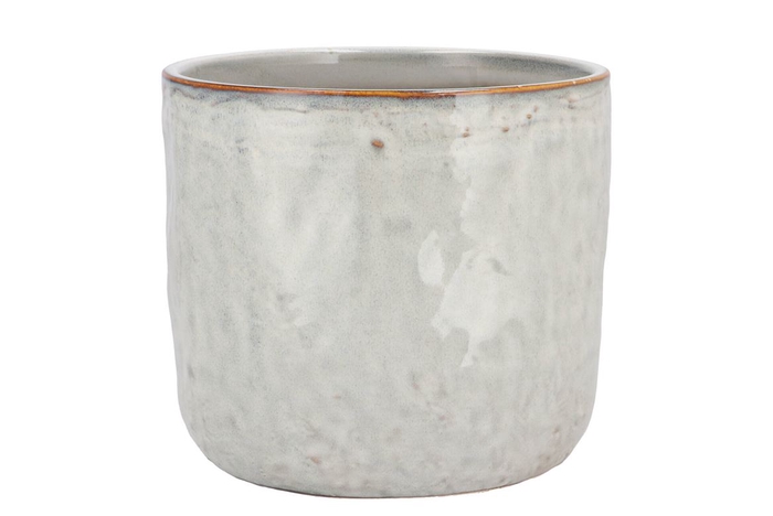 <h4>Iron Stone White Glazed Pot 21x19cm</h4>