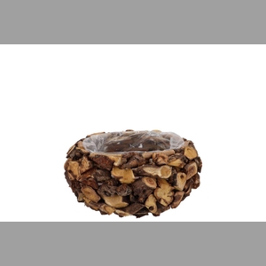 Wreath Wood Brown Planter With Bottom 10x10x10cm