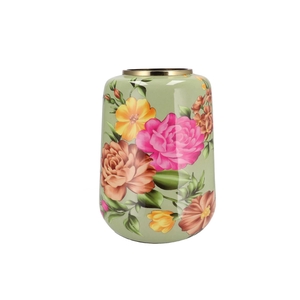 June Summer Green Vase Cilinder Iron 33x32x40cm