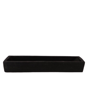 Wood Black Tray Rectangle 60x16x9cm Nm