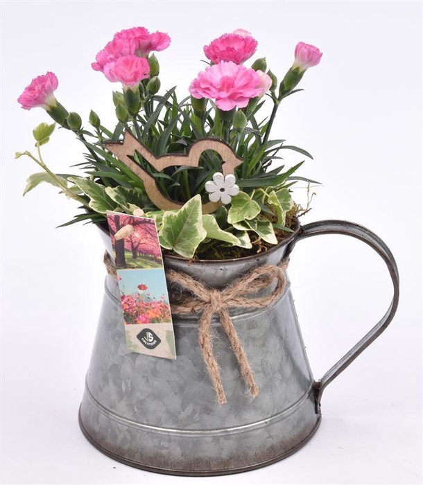 <h4>Zink kannetje met touw 12/18cm</h4>