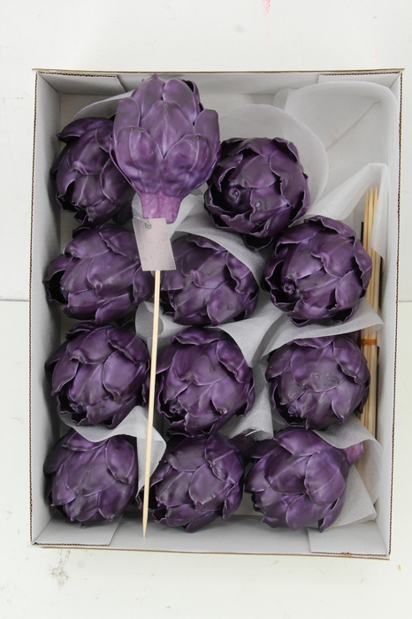 <h4>Wax Artichoke Ø8x10cm D.Purple</h4>