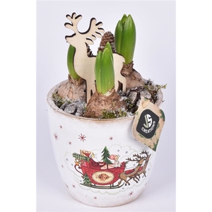 Keramiek met kerst decor 13cm