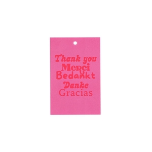 Gift Bouquet Card Thank You Merci Pink 6x9cm P/25
