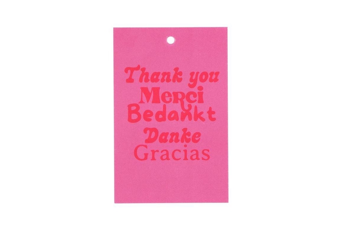 <h4>Gift Bouquet Card Thank You Merci Pink 6x9cm P/25</h4>