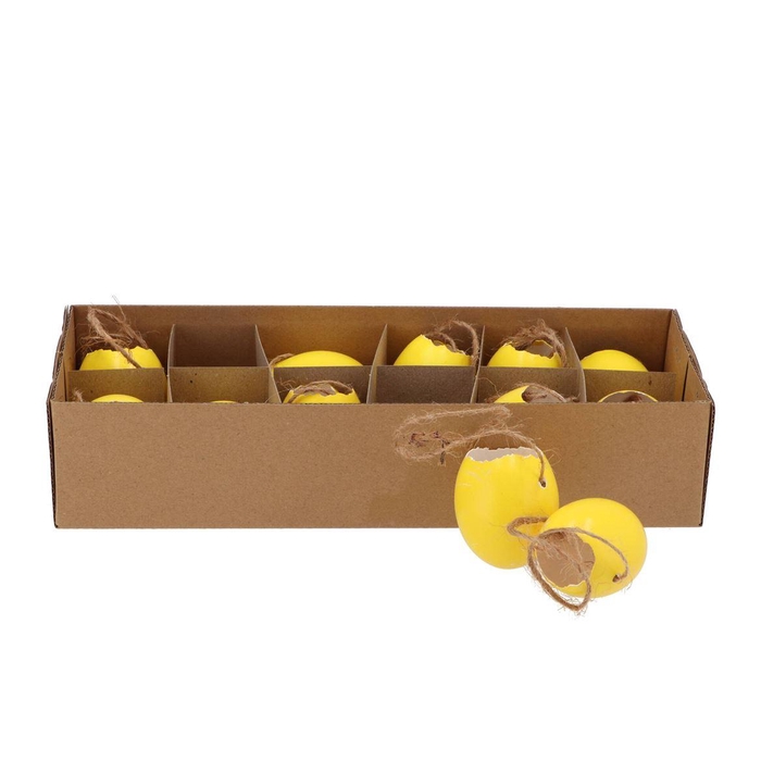 <h4>Eggs Chicken Pendant Yellow 5x6cm P/12</h4>