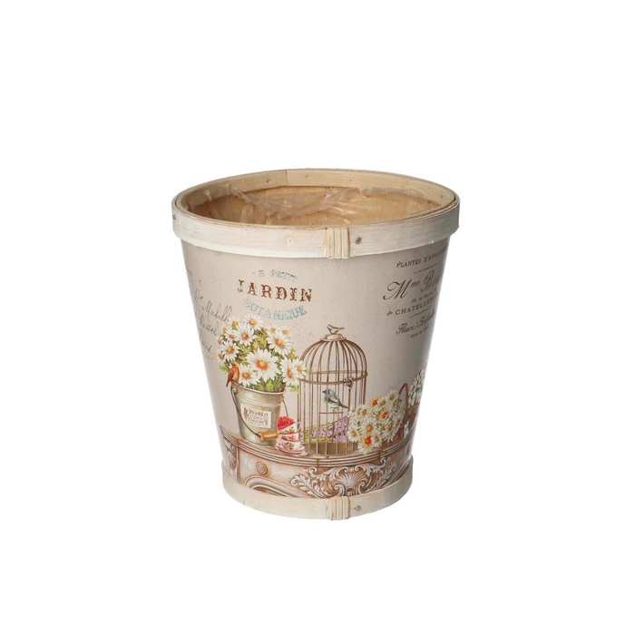 <h4>Wood Bird cage pot d13*14cm</h4>