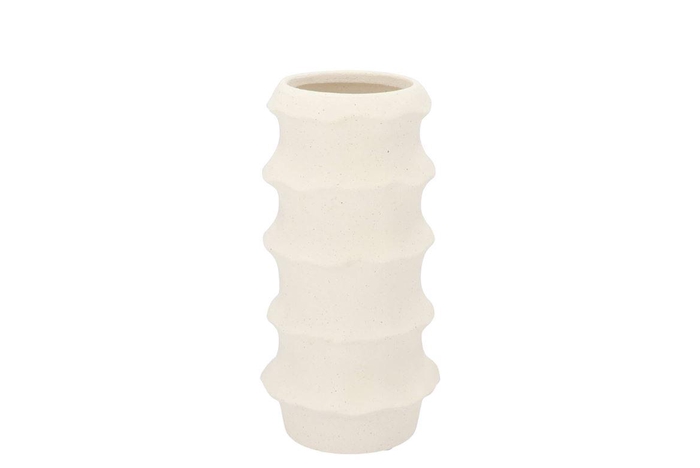 <h4>Junia White Structure Vase 14x14x28cm Nm</h4>