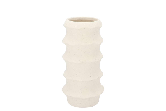 <h4>Junia White Structure Vase 14x14x28cm</h4>