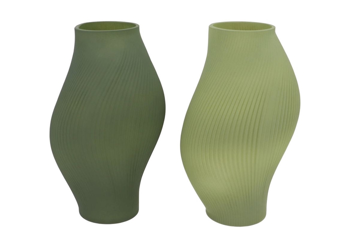 <h4>Luxx Majestic Green Vase Swirl Ass 18x18x30cm</h4>