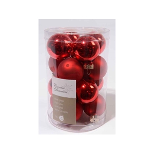 KERSTBAL GLASS 35MM CHRISTMASRED 16PCS
