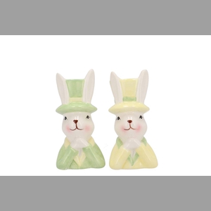 Easter Ceramic Dreamy Pastel Mix Bunny Hat Ass 5x6x11cm Nm