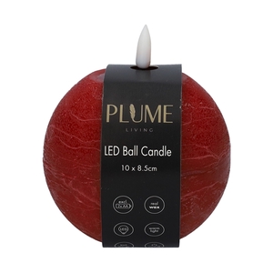 Ball LED candle Lumina1 RC d10xh8.5 red