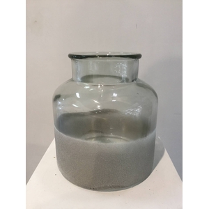 HALF SNOW HALDEN GLASS JAR 18X20CM OASIS-DECO