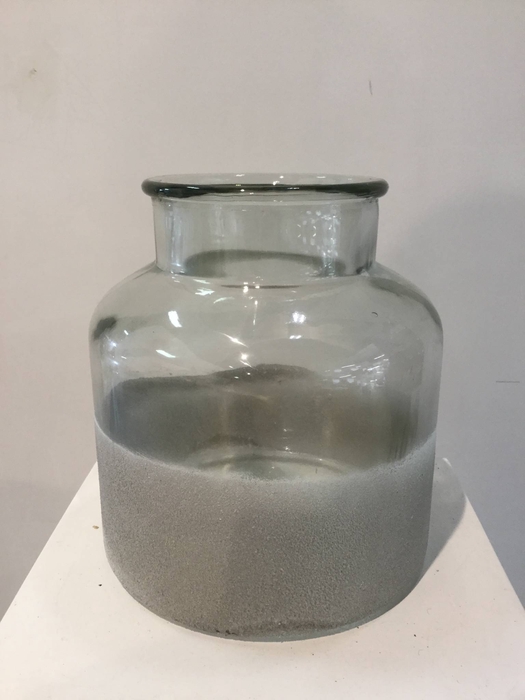 HALF SNOW HALDEN GLASS JAR 18X20CM OASIS-DECO