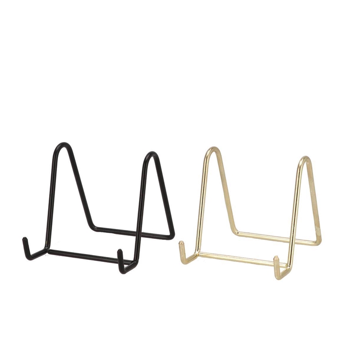 <h4>Plate Rack Gold Black Metal Ass 12x8x8cm</h4>