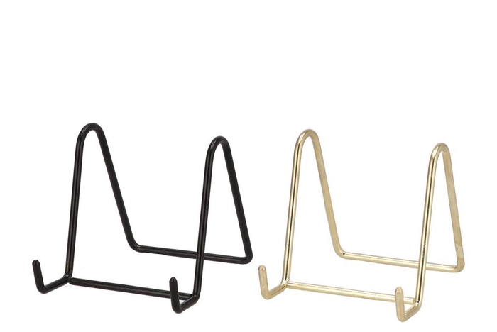 <h4>Plate Rack Gold Black Metal Ass 12x8x8cm</h4>