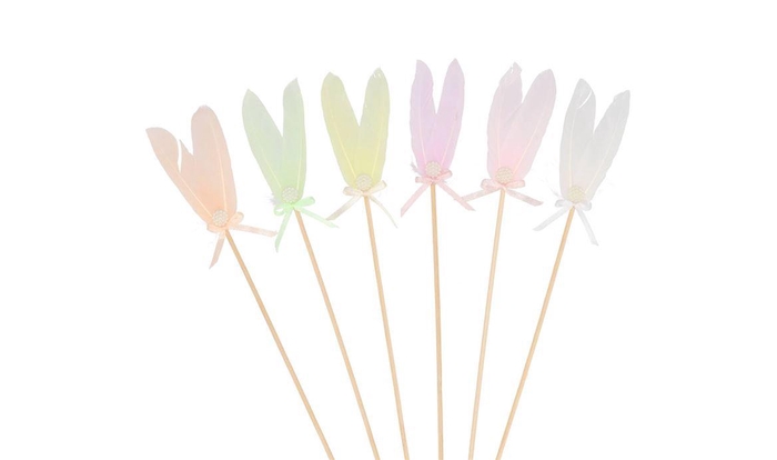 Pick Easter Fun Dreamy Pastel Mix Feather Bow Ass