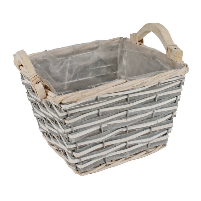 <h4>Basket Baku chipwood 21x21x14cm grey</h4>
