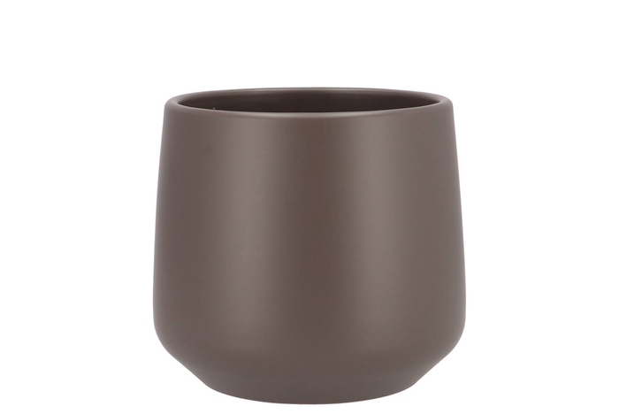 Ceramic Brown/taupe Matt Pot Berlin 13cm Nm