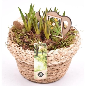 Jute mand met rand 18cm