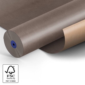 Papier: 50cm br. kraft 50gr Fond taupe 400m.