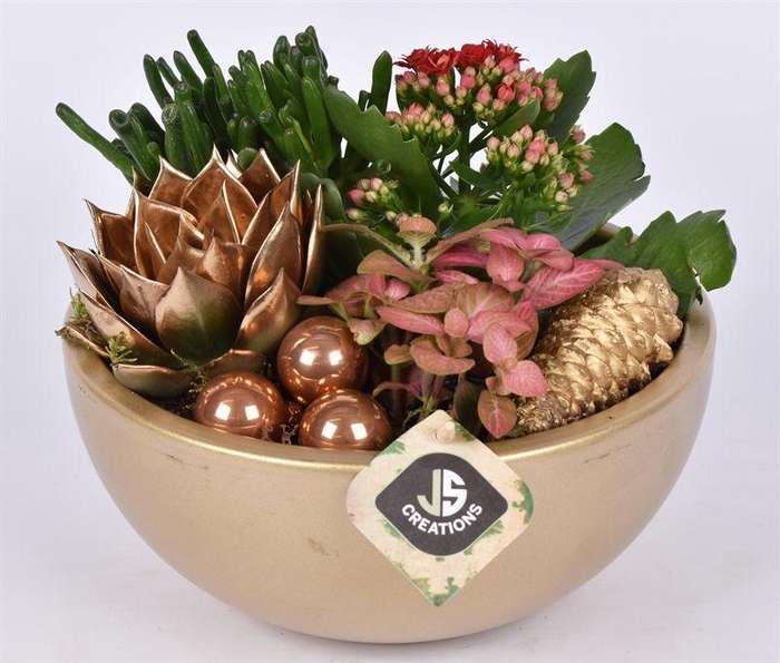 <h4>Keramiek schaal goud 22cm</h4>