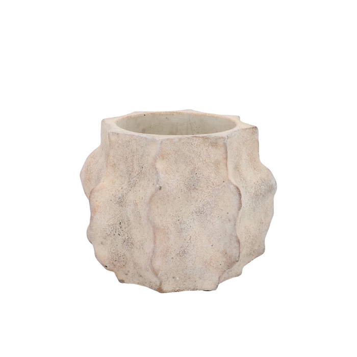 <h4>Alaska Wavy Sand Pot With Neck 20x20x16cm</h4>