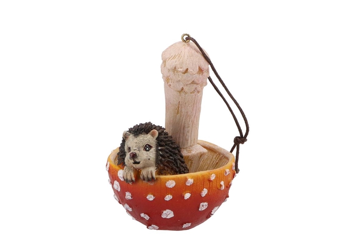 <h4>Hedgehog Poly In Mushroom 7x8x10cm P/1</h4>