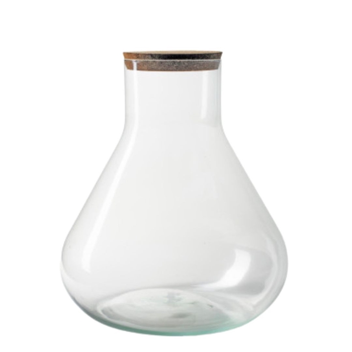 <h4>Glass Ball vase+cork d29*32cm</h4>