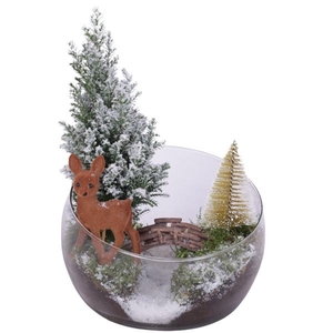 Christmas Arr. Outdoor Glass Bowl Vase Ø20cm 1PP