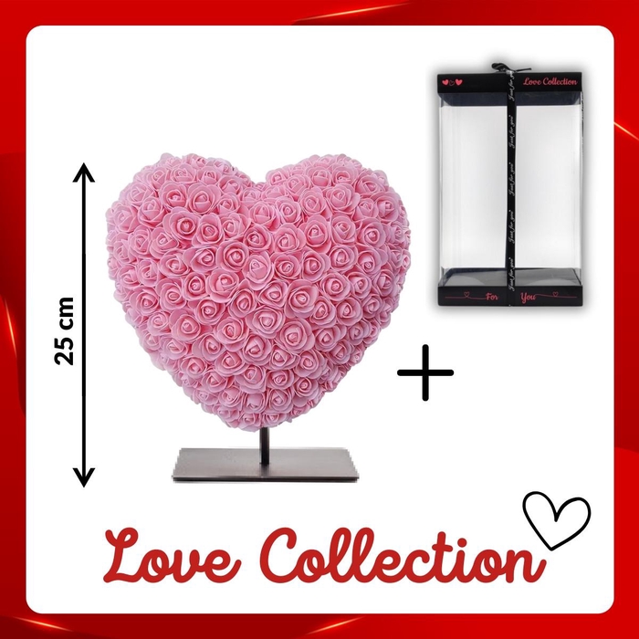 <h4>Valentijn Foam hart 25cm+standaard</h4>