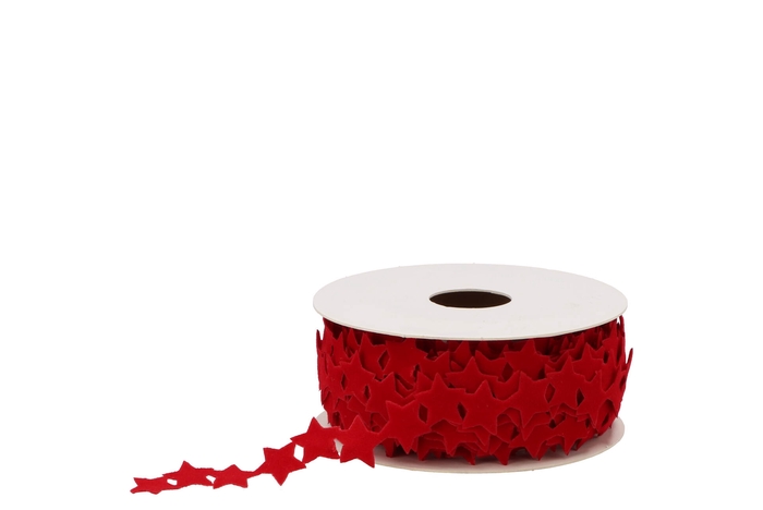Ribbon Velvet Star 20 Red 10mx25mm Nm