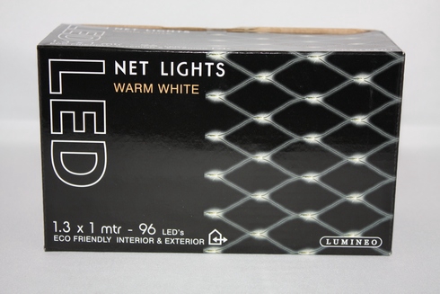 LED NETVERLICHTING V BUITEN BLACK SNOER - 96LAMPJES WARMWIT