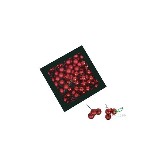 <h4>KERSTBAL GLASS 20MM ON WIRE 144PCS RED COMBI</h4>