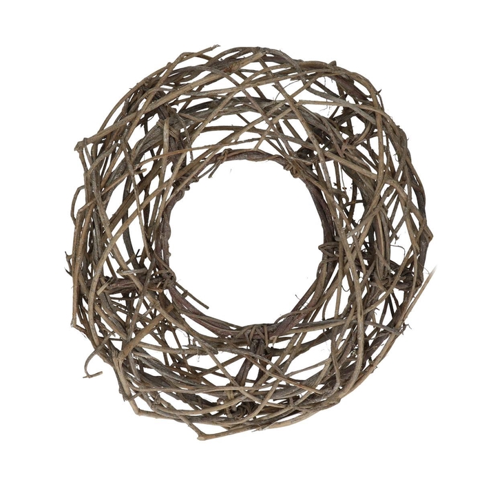 <h4>Wreath d38cm Woven open Frosted</h4>