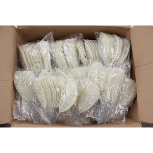 Pick Leaf glitter open 14x6cm+10cm wire white 25pce/bag