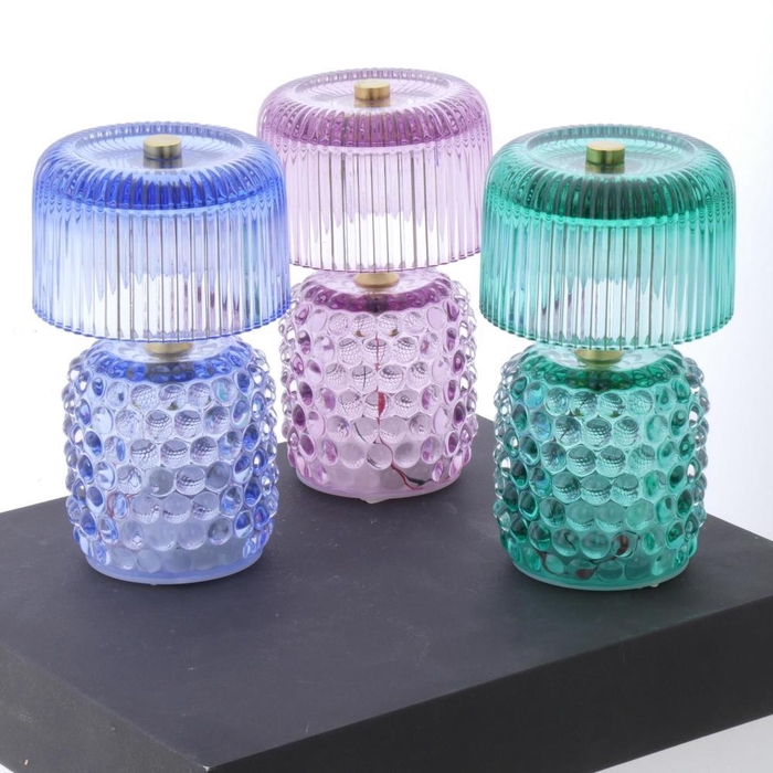 <h4>Lamp Glass Ø10x17,5cm Ass/3 (B</h4>