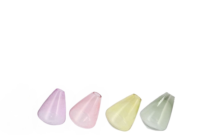 <h4>Delight Dreamy Pastel Mix Drop Vase Ass 12x14cm</h4>