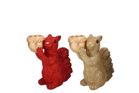 <h4>Jingle Red/gold Mix Squirrel Standing Ass 15x9x16c</h4>