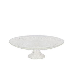 Dayah Transparent Glass Plate On Foot 20x8cm