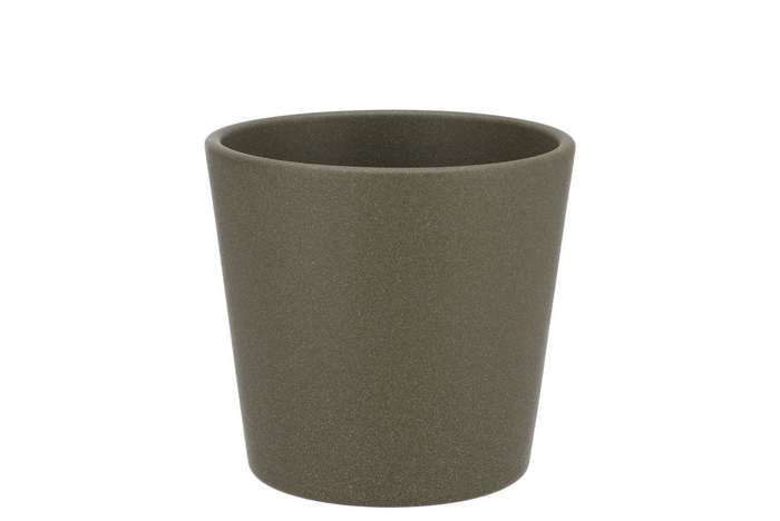 <h4>Ceramic Capers Green Matt Pot Orchid Berlin 14cm</h4>