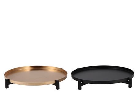 DECORATION PLATE ON STAND BLACK/GOL