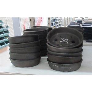 Bonsai pot oval, brown unglazed (18,5x14,5x5)